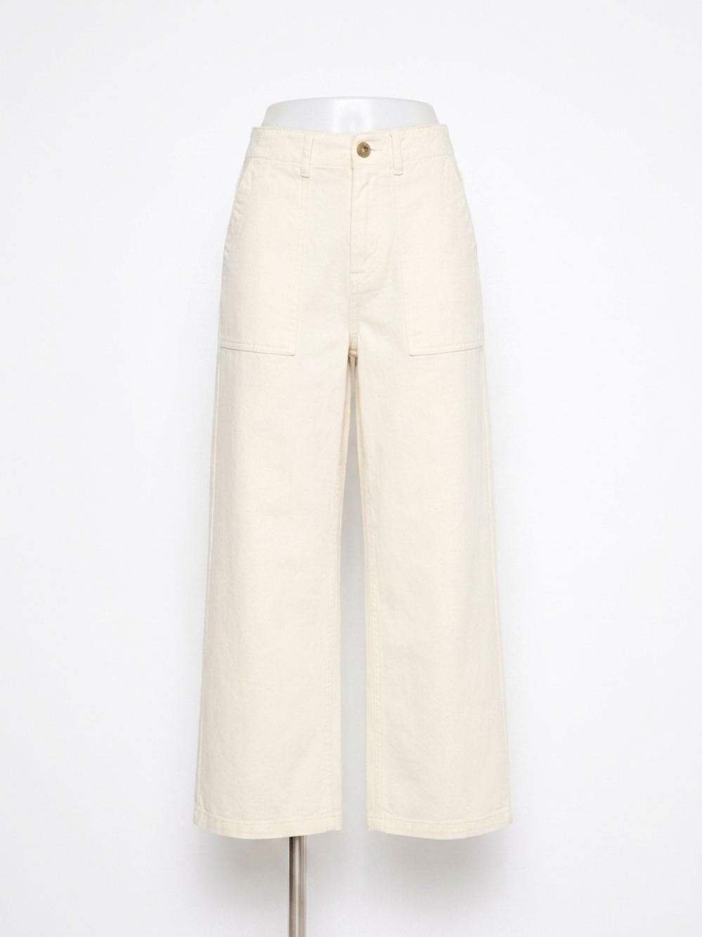 NEW CHARLIE B cropped utility pocket twill pant in natural